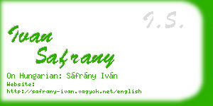 ivan safrany business card